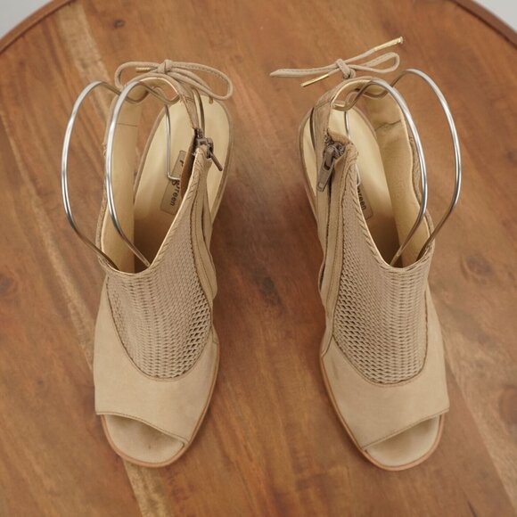 Paul Green Womens Lexi Booties Boots Open Toe Block Heel Beige 6.5 UK / 9 US - Picture 8 of 11